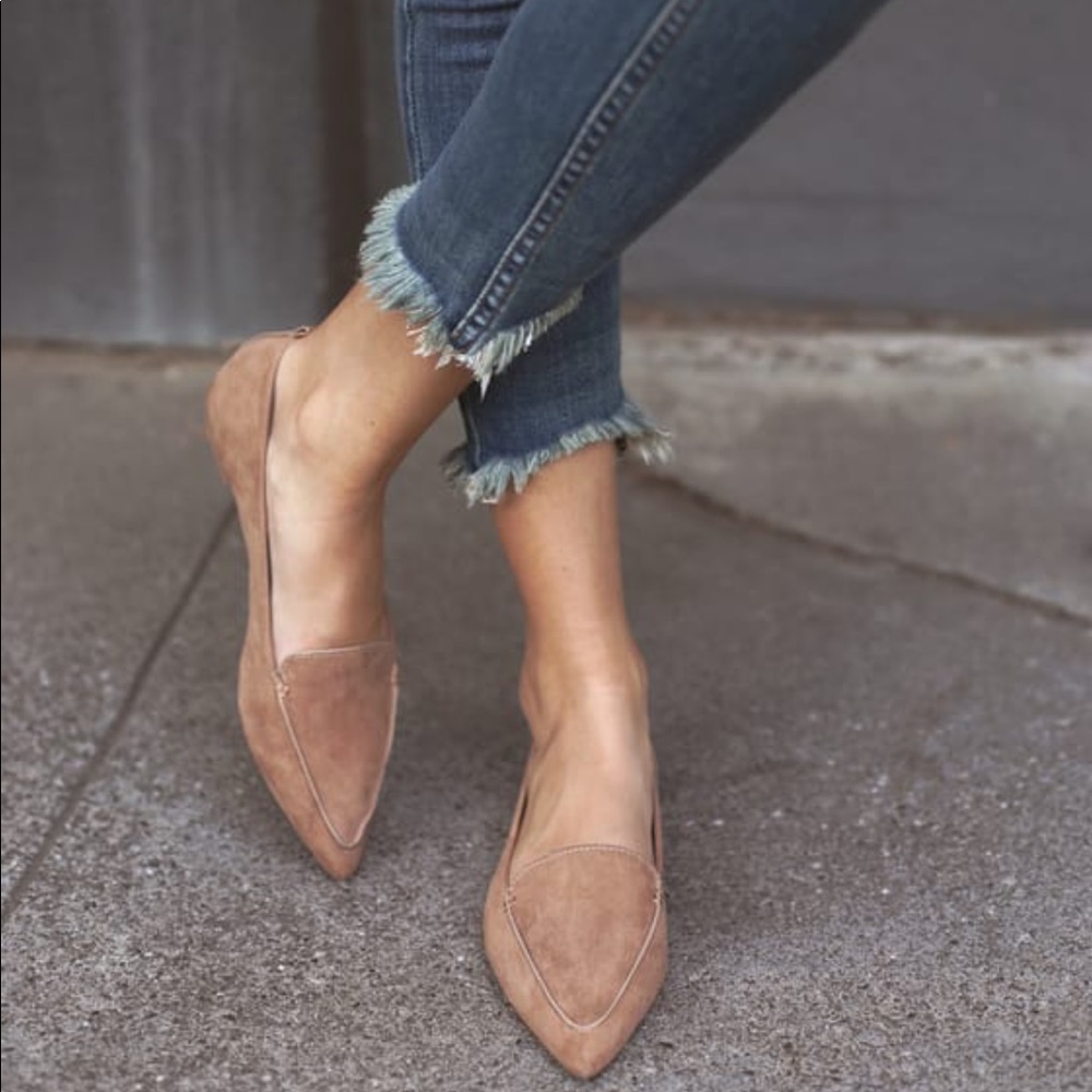 Beige/Nude Pointed Toe Flats
